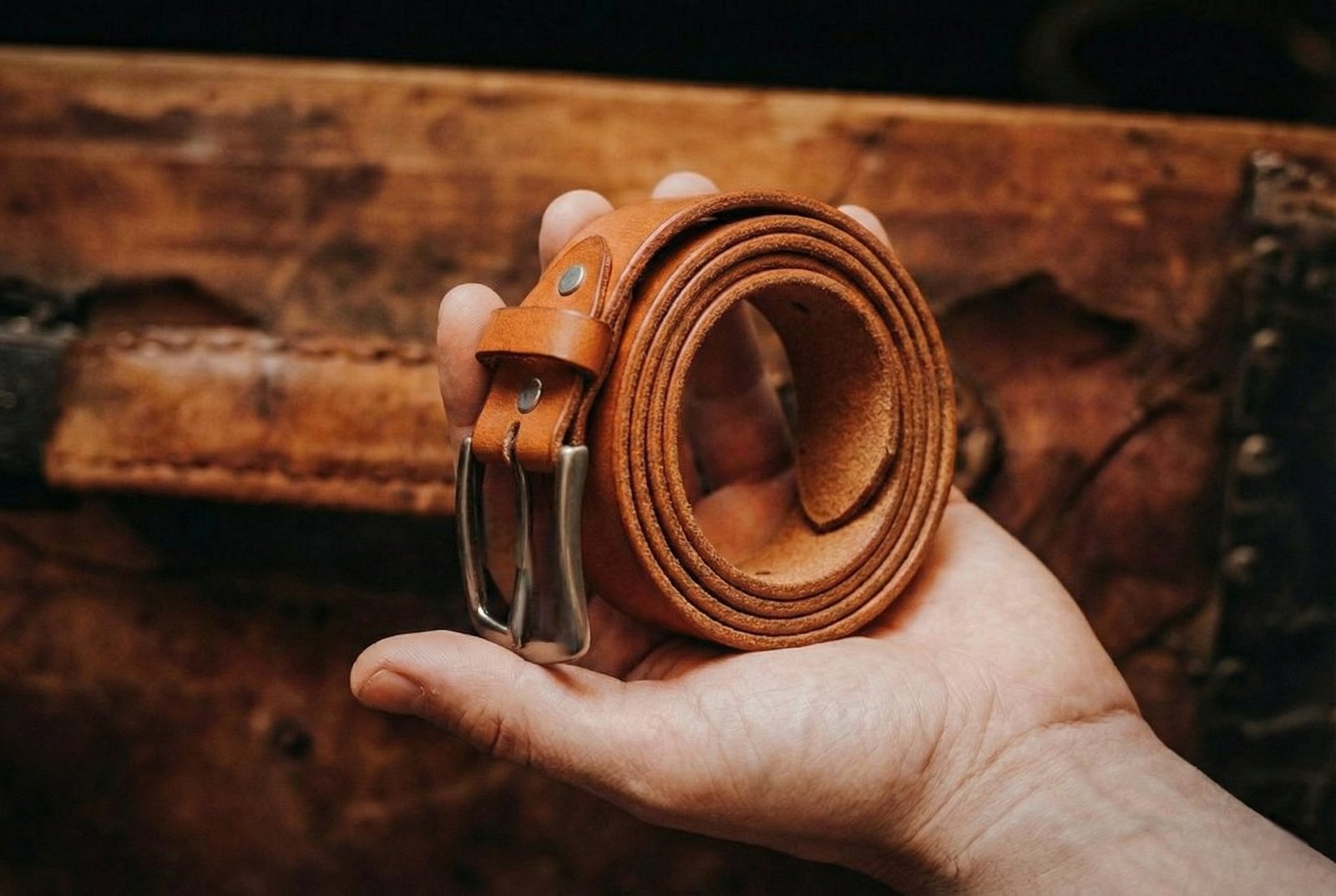 Genuine leather belt for men